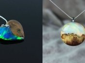 Парень создает шикарные ювелирные украшения из дерева, смолы и синтетического опала (Фото)