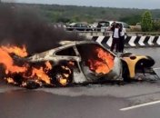 Porsche 997 Turbo сгорел в результате ДТП