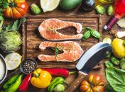 Овощи, зелень, рыба крупа