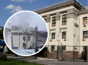 Очевидці стверджують, що дим йде з труби у будівлі