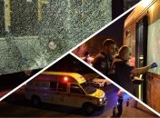 Окна автобуса пошли характерными трещинами