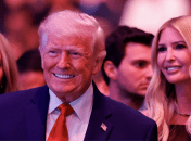 Дональд Трамп с дочерьми Тиффани и Иванкой