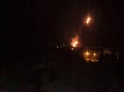 Так выглядело небо в Никопольском районе прошлой ночью