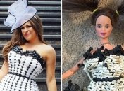 Один наряд на двоих: девушка создает платья из воздушных шариков для себя и куклы (Фото) 