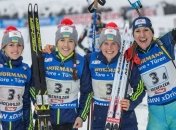 Сборная Украины - третья в общем зачете эстафет на Кубке мира по биатлону