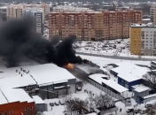 Возгорание на автоскладе в Мытищах