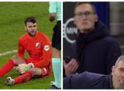 Тренер показал вратарю, что надо изобразить травму