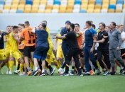 Драка в матче "Шахтер" - "Днепр-1"