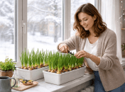 Простой способ выращивать зеленый лук зимой