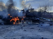 Горить танк ворога з росії