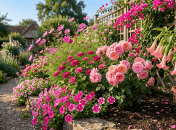 Какие розовые цветы посадить