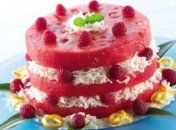 Рецепт. Арбуз с кокосом «Снежные вершины»