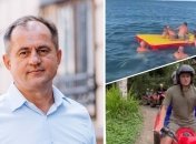 Богдан Станіславський і його син на квадроциклі