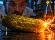 Почему соленый огурец светится под током
