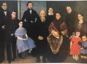 Портрет купеческой семьи. Неизвестный художник, первая половина XIX века