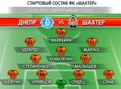 "Днепр" - "Шахтер": стартовые составы команд