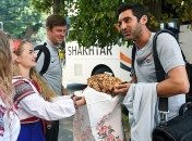 Шахтер в Чернигове встретили хлебом-солью