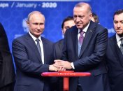 Реджеп Эрдоган (справа) и Владимир Путин на церемонии открытия газопровода «Турецкий поток» 8 января 2020 года в Стамбуле