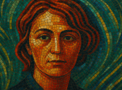 Так видит ИИ декоративное панно с портретом Горской