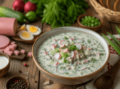 Окрошка с колбасой