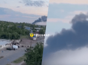 По предварительным данным, пожар начался после ракетного обстрела