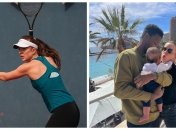 Элина Свитолина с мужем Гаэлем и дочерью Скай