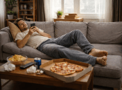 Мужчина ленится