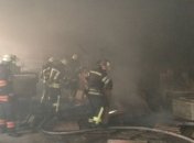 В Северодонецке горел склад для сушки тротуарной плитки