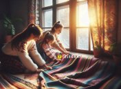 Дівчата утеплюють вікно