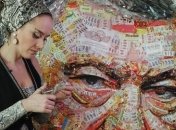 Украинская художница создала портрет Порошенко из оберток и снарядов