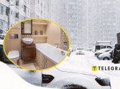 Заснеженный город, ванная комната