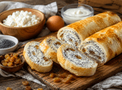 Маковый рулет с творогом и изюмом