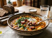 Фасолевый суп с копченым мясом