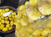 Картофельная сковородка с копченой ветчиной и сыром