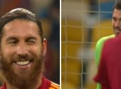 Рамос подмигнул Бущану после блестящего сейва украинского вратаря в матче Украина - Испания