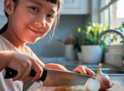 Есть способы, которые помогут порезать лук без слез (изображение создано с помощью ИИ)