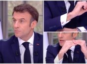 Макрон с часами и без