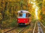 В Киеве загорелся трамвай. Иллюстрация