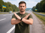 Человек стоит на дороге