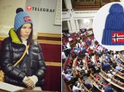 Головной убор выполнен крупной вязкой