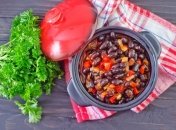 Рецепт недели. Фасоль с ветчиной и салат с красным перцем