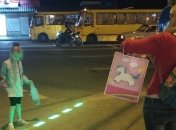 В Киеве появился первый светодиодный пешеходный переход (Фото)