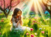 Девочка молится