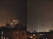В небе под Одессой заметили световые столбы: фото редкого явления