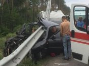 Нанизал авто на отбойник: на трассе Киев-Харьков произошло смертельное ДТП