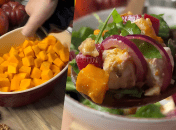 Салат із гарбуза з буряком, сиром і горіхами