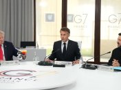 Дональд Трамп, Эмманюэль Макрон и Владимир Зеленский