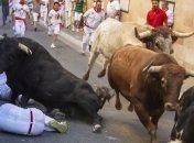 На субботнем забеге с быками в Испании госпитализировано 5 человек