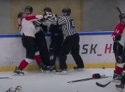 В России хоккеисты устроили побоище, досталось даже судьям (видео)