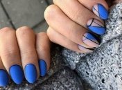 Маникюр 2020: стильный нейл-арт в синем цвете (Фото)